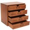 Desktop Jewelry Organizer Vintage Wooden Storage Box with 4 Layers Drawers Case